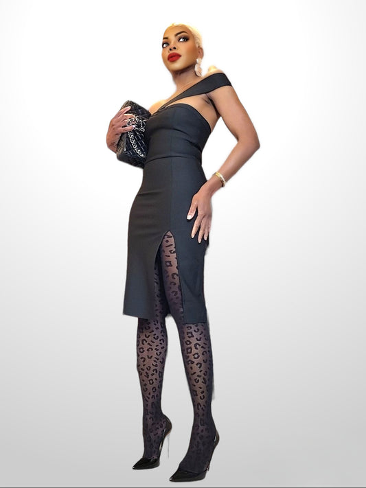 Halloran Bandage Black Midi Dress
