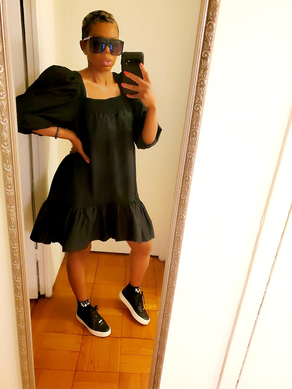 D'Alene Puff Sleeves Dress - SKCouture