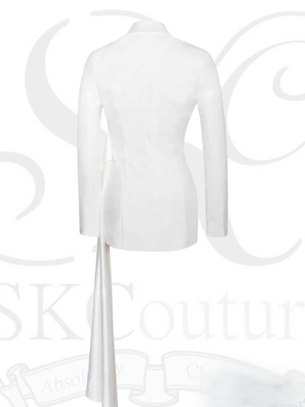 Casandra White Draping Blazer Jacket