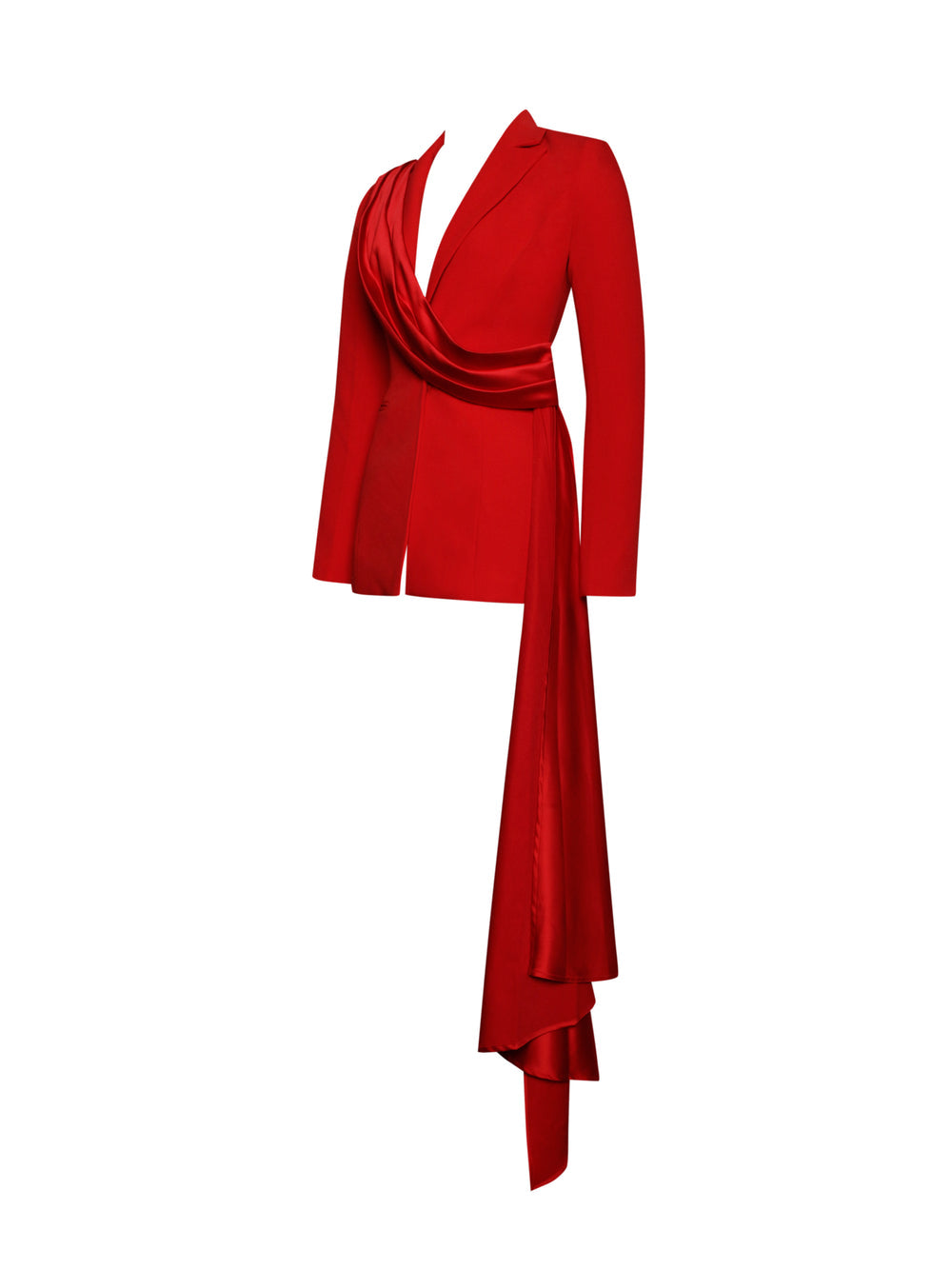 Casandra Red Draping Blazer Jacket