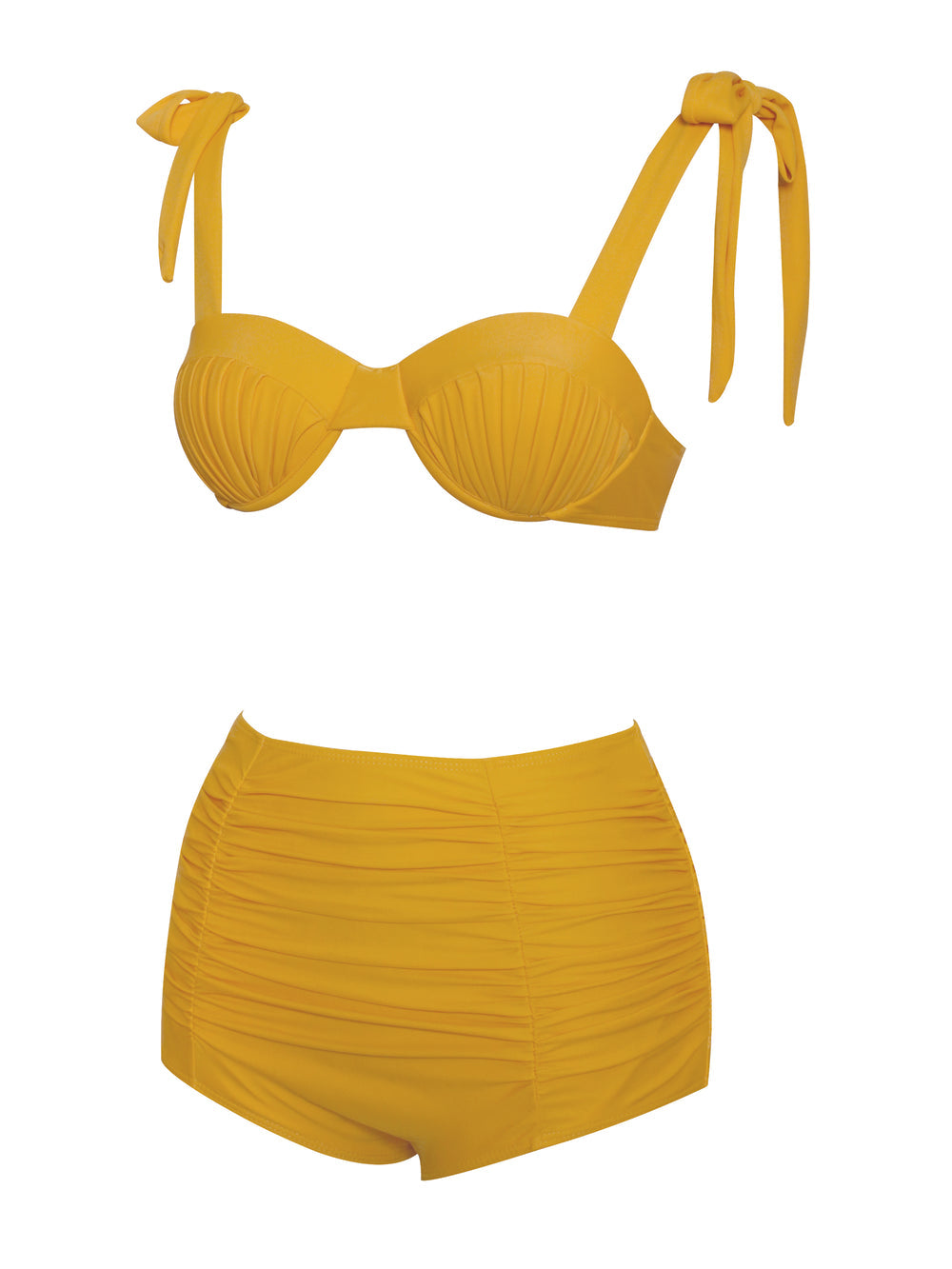 Milan Runched Yellow Bikini Bottom
