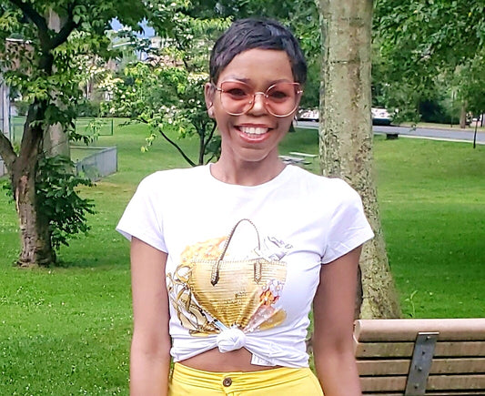 Siobhan Yellow Basket T-shirt - SKCouture