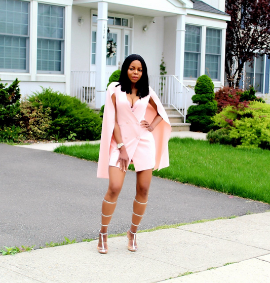 Slick Cape Blazer Dress - SKCouture