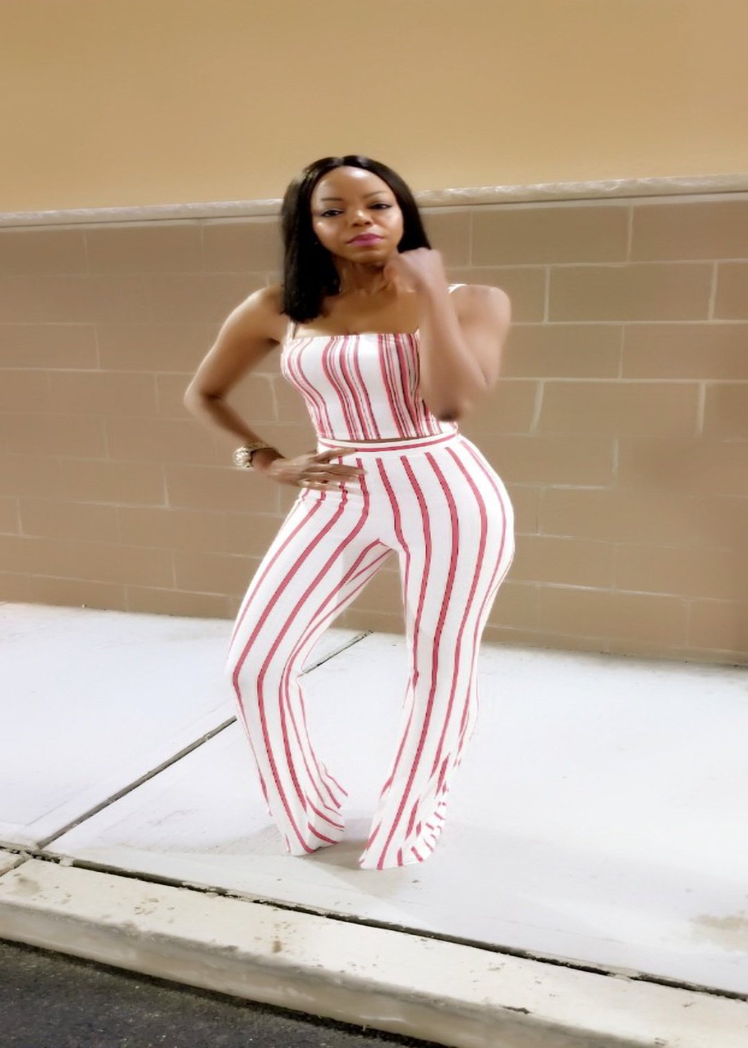 White pants with red on sale stripes