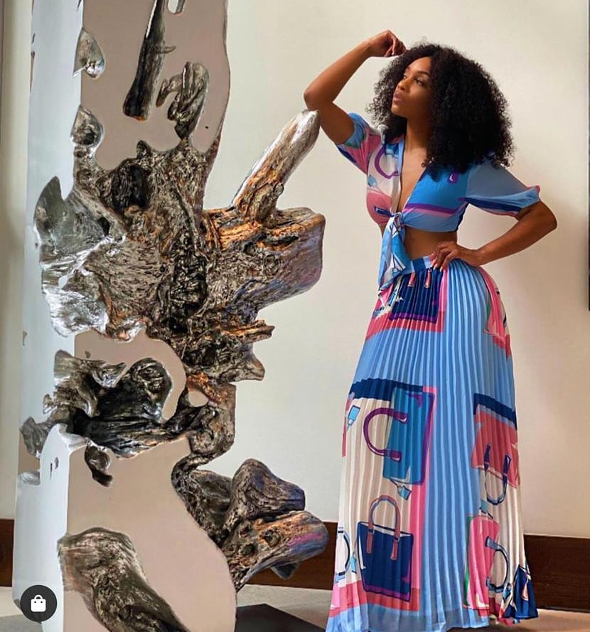 Surine Baby Blue Maxi 2 Piece Set - SKCouture