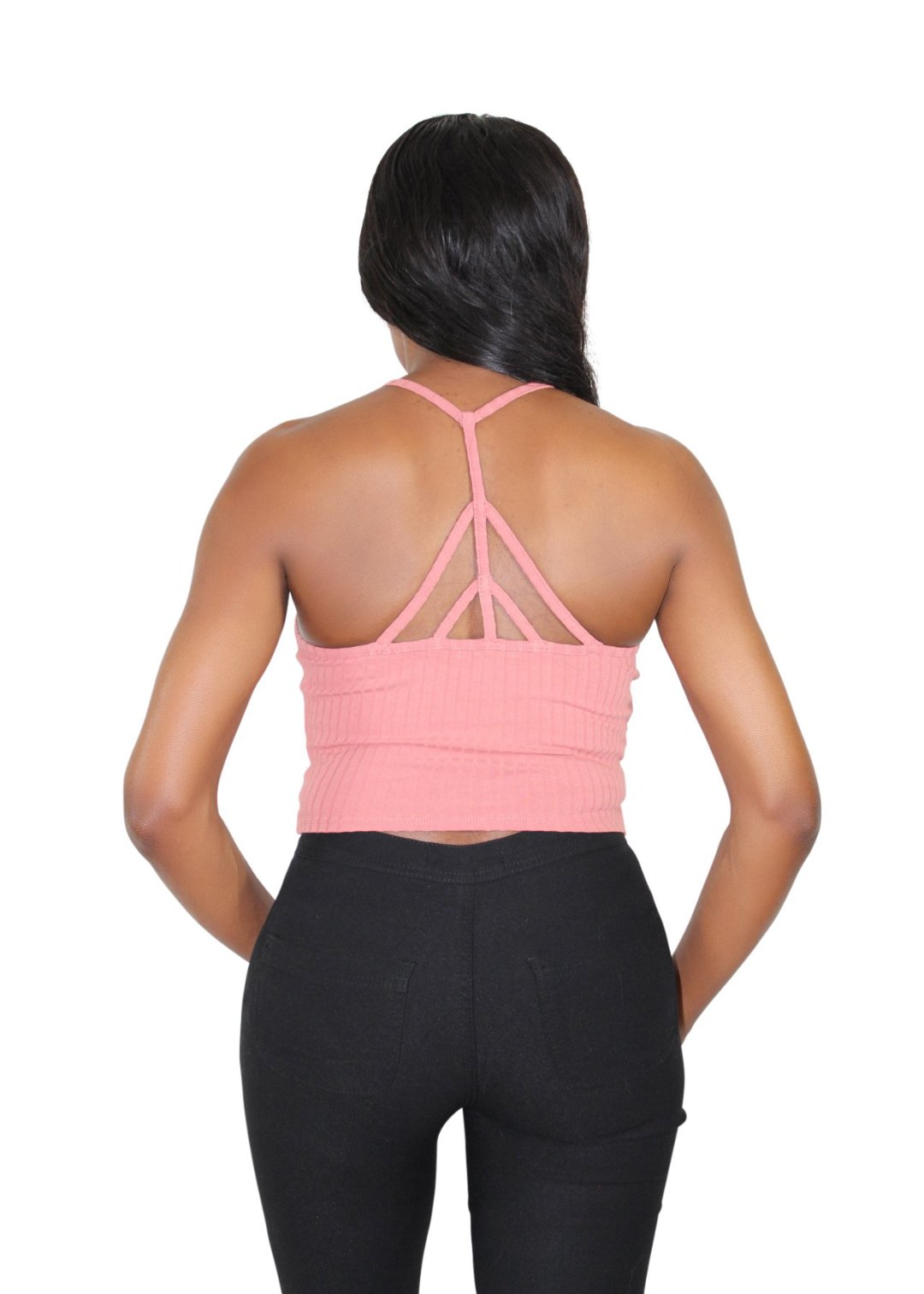 Shari Blush Ribbed Tank Top - SKCouture
