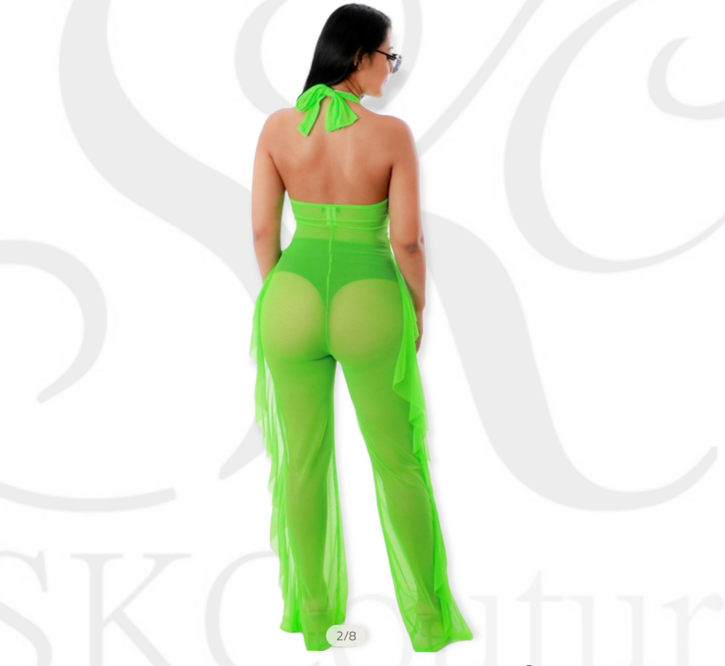 "Clearly She" Halter Top Sheer Jumpsuit