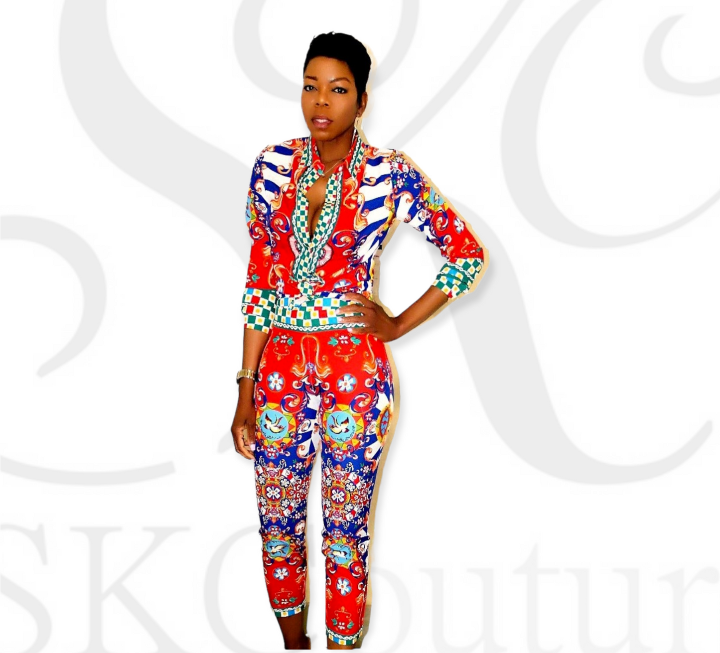 Coralee Floral Pants Set