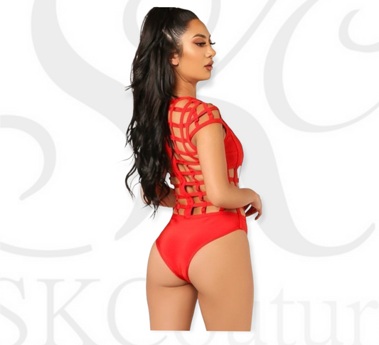 Crystal Caged Swim Suit