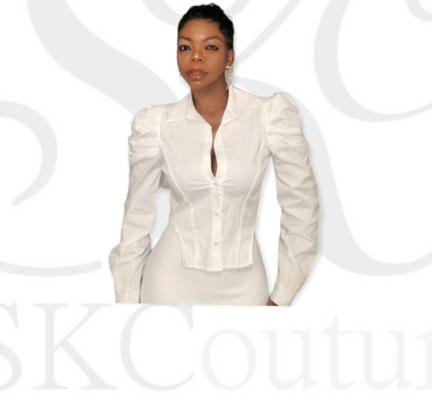 Debutante Black Button Down Shirt