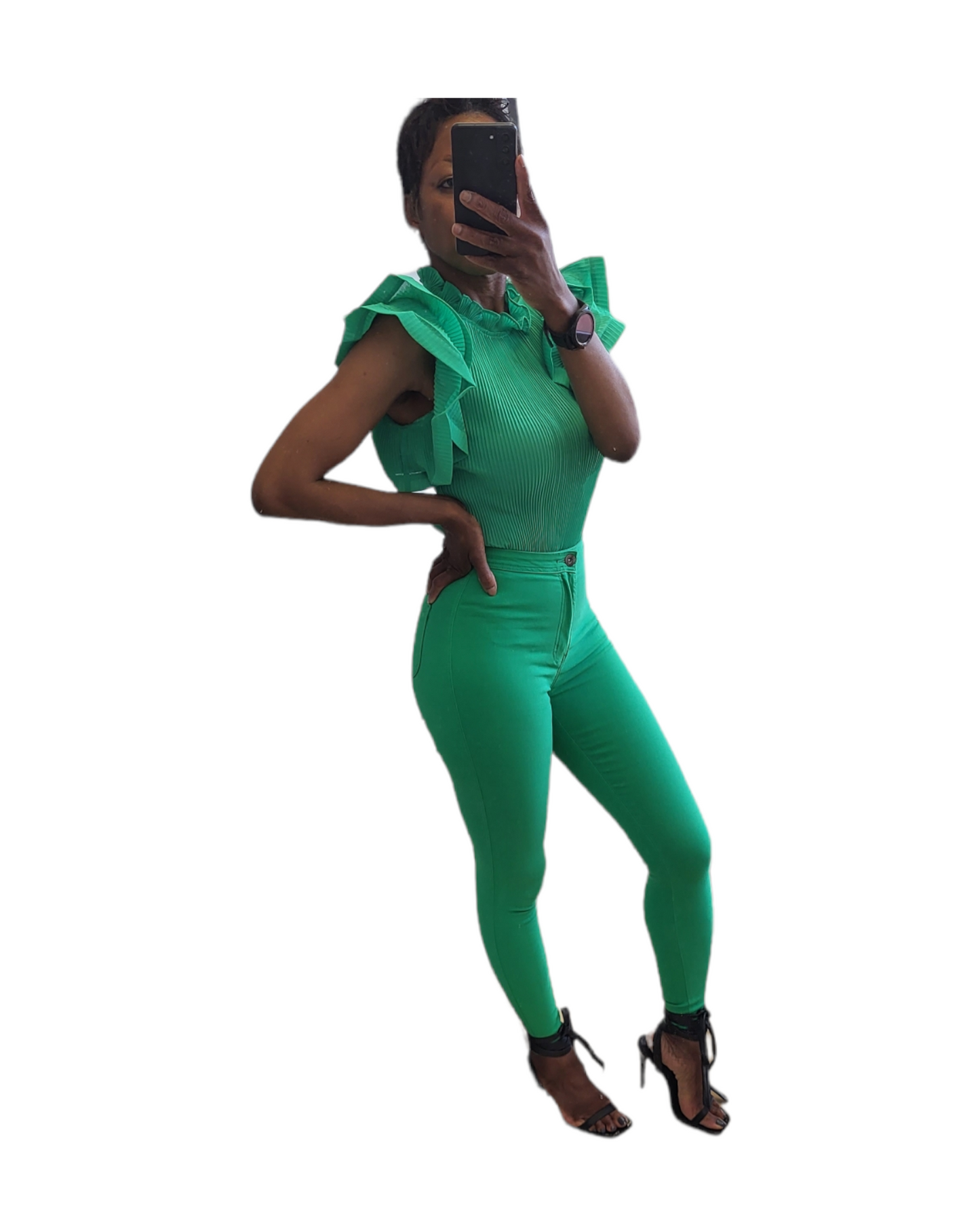 Araya Ruffle Ribbed Blouse