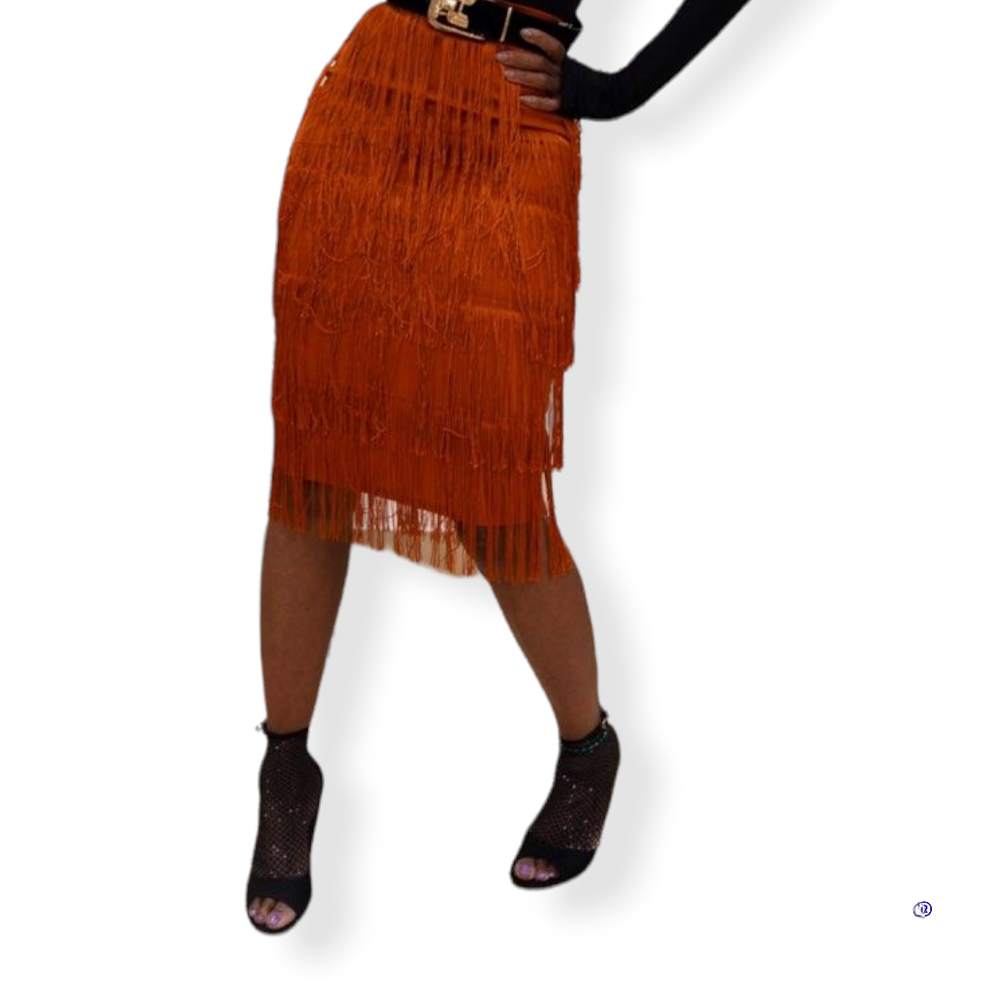 Siobhan Moca Tassle Midi Skirt