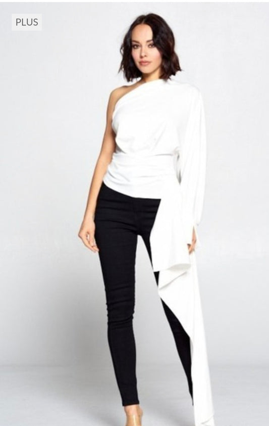 LaShasha One Shoulder Plus Size Top