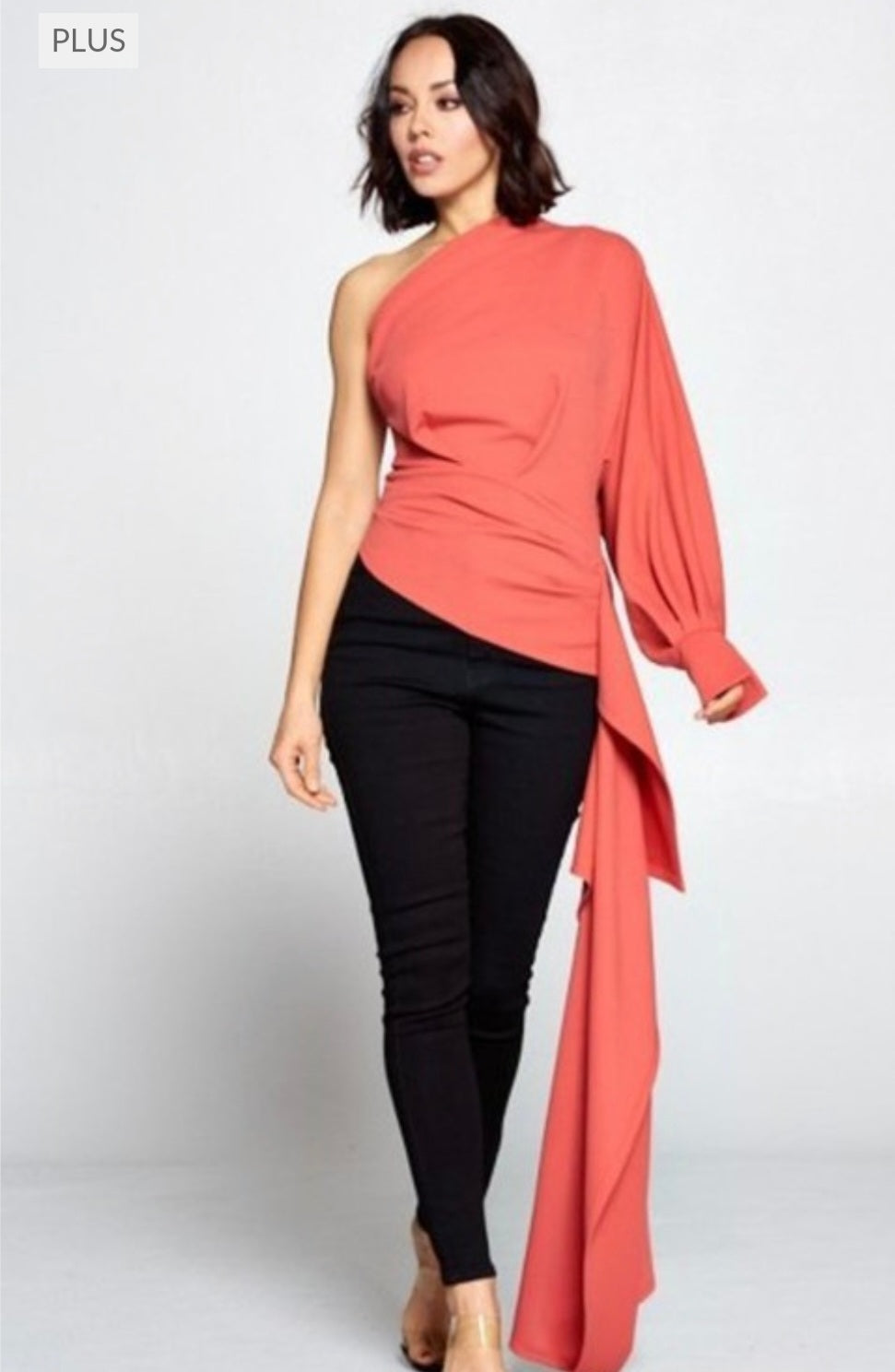 LaShasha One Shoulder Plus Size Top