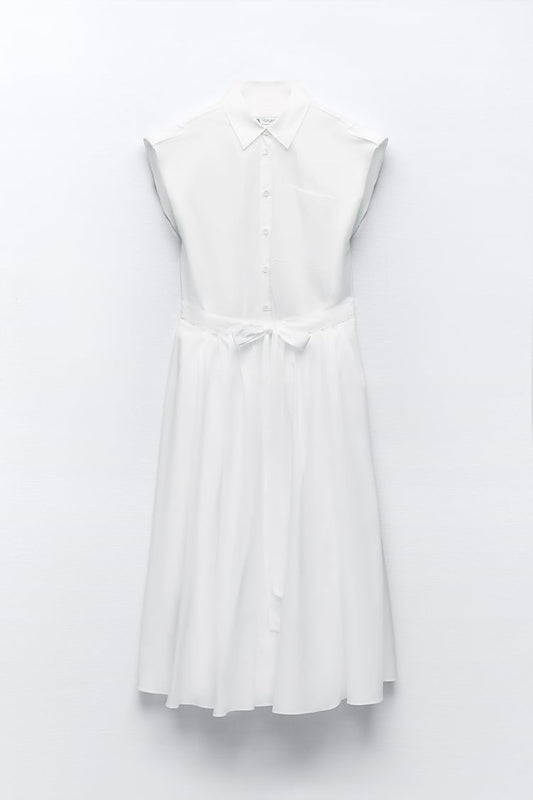 Joaquin White Midi Shirt Dress