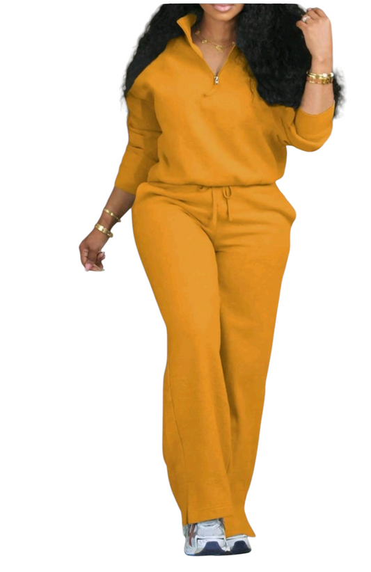 SK's Front Zipper Sweater & Joggers Set