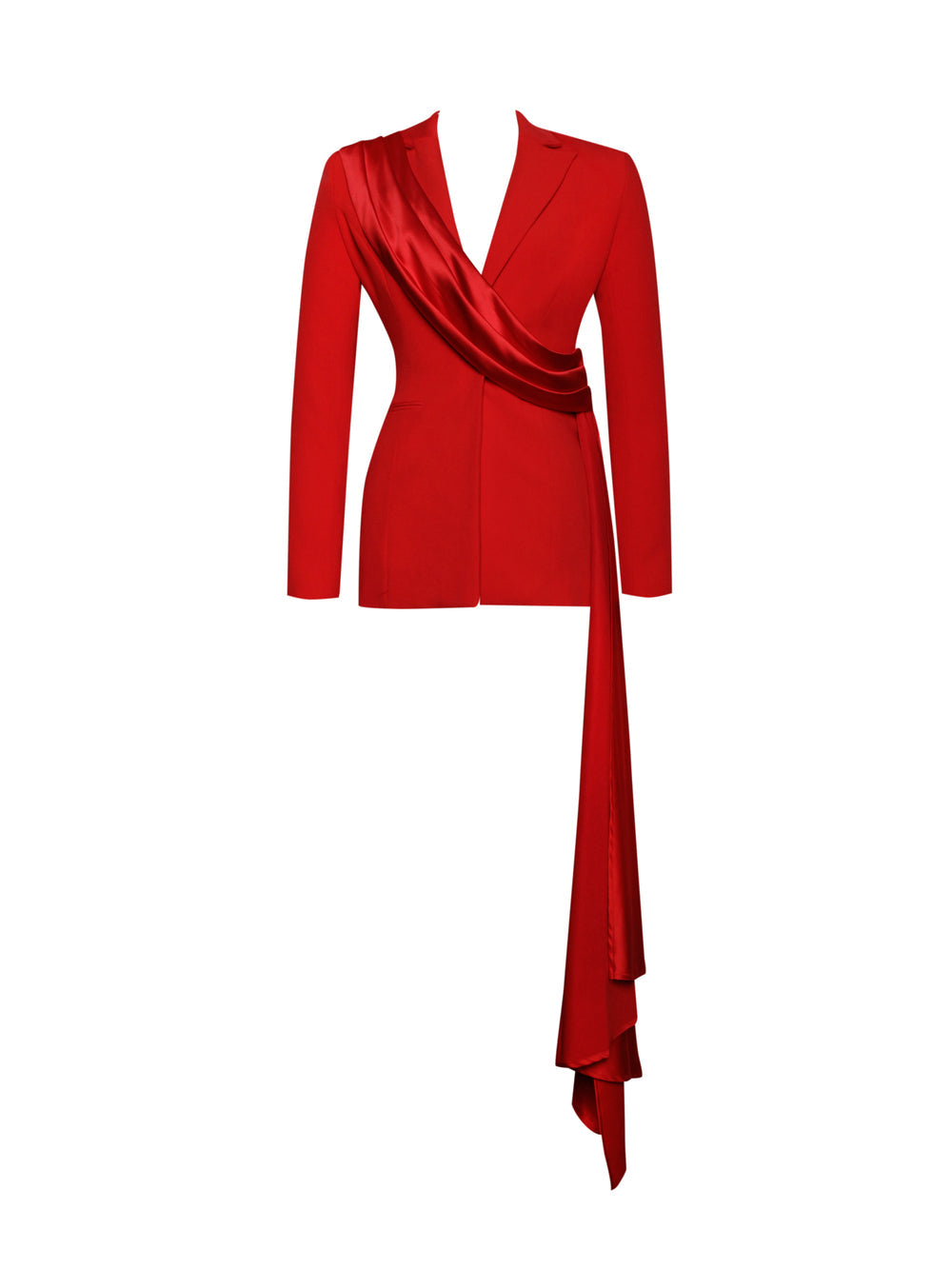 Casandra Red Draping Blazer Jacket