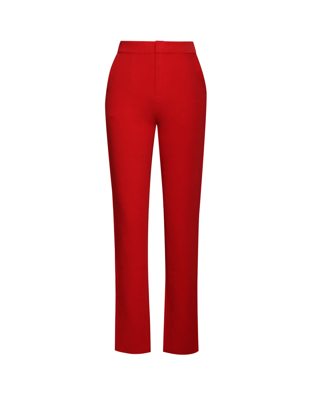 Shayla Red Skinny Fit Crepe Trousers
