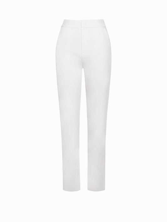 Shayla White Skinny Fit Crepe Trousers
