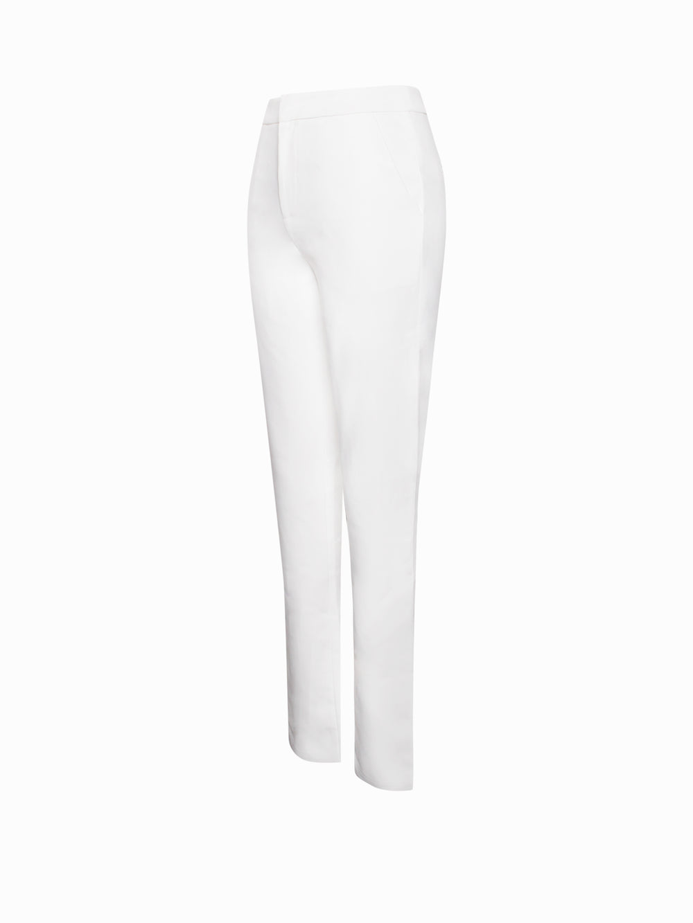Shayla White Skinny Fit Crepe Trousers