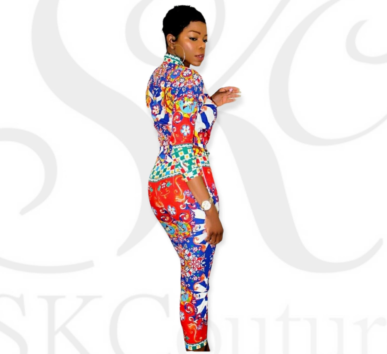 Coralee Floral Pants Set – SKCouture - Main Image