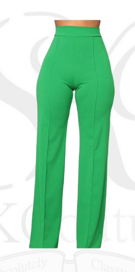 Marlissa High Waist Emerald Green Wide Leg Pants